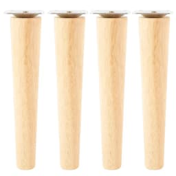4 Pack Furniture Legs Wooden Solid Furniture Feet Oblique/Straight Table Feet Home Non-slip Chair Replacement Feet Sloping Foot