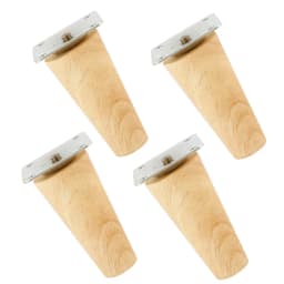 4 Pack Furniture Legs Wooden Solid Furniture Feet Oblique/Straight Table Feet Home Non-slip Chair Replacement Feet Sloping Foot
