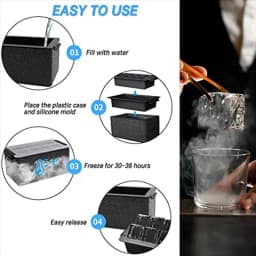 Clear Ice Maker, Clear Ice Square Tray Make 8 Big Square Ice Square, Crystal Clear Ice Square Maker for Cocktails