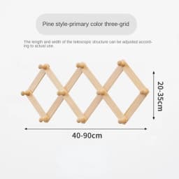Wooden Expanding Clothes Hanger Expandable Coat Rack Holder Shelf Hat Closet Wall Hook Home Decor NJ70702