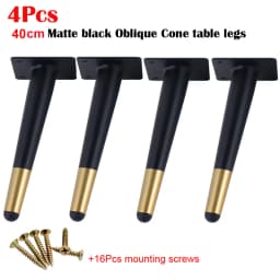 4Pcs Furniture Table Legs Load 800KG Metal Tapered Sofa Cupboard Cabinet Leg Feet H:10/12/15/20/25/30/35CM With Mounting Screws
