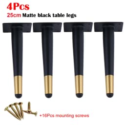 4Pcs Furniture Table Legs Load 800KG Metal Tapered Sofa Cupboard Cabinet Leg Feet H:10/12/15/20/25/30/35CM With Mounting Screws