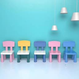Cute DIY Assembly Children Stools Multi-purpose Kindergarten Backrest Chair, Anti-slip Dinner Seat Stool, Kids Drawing Footstool
