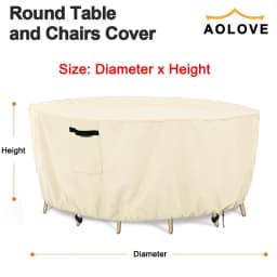 Patio Outdoor Round Table Chair Set Cover for Garden Furniture Waterproof Oxford 420D Wicker Sofa Protect Rain Snow Dust Cover
