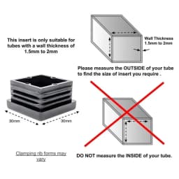 Black PE Plastic Square Tube Pipe Plug Rectangle Blanking End Caps Inserts Bung Table Chair Feet Pad Inserts For Steel Tube Pipe