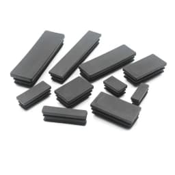 Black PE Plastic Square Tube Pipe Plug Rectangle Blanking End Caps Inserts Bung Table Chair Feet Pad Inserts For Steel Tube Pipe