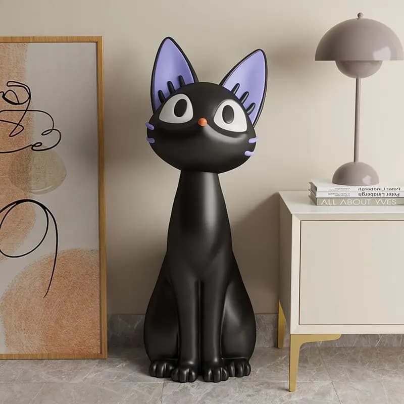Art, Black Cat, Living Room, TV Cabinet, Sofa, Side, Large, Floor, Decoration, Moving, Opening, Gifts, Ornaments