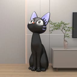 Art, Black Cat, Living Room, TV Cabinet, Sofa, Side, Large, Floor, Decoration, Moving, Opening, Gifts, Ornaments
