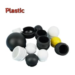 Black/White/Yellow/Grey Domed Round Plastic Blanking EndCaps Tube Pipe Inserts Plug Round Rubber Pipe 13-60mm