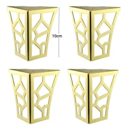 4PCS 10cm Modern Metal Classical Furniture Feet Hollow Out Geometric Sofa Legs Table Cabinet Foot Bracket Furniture Hardware