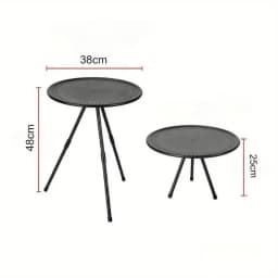 Outdoor Aluminum Alloy Folding Table Lightweight Coffee Table Portable Picnic Camping Table Adjustable Small Round Table