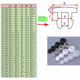 Grey Silicone Rubber Hole Caps T-type Plug Cover Snap-on Gasket Blanking End Cap Seal Stopper