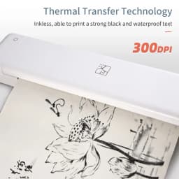 HPRT MT800 A4 Portable Thermal Transfer Printer 300DPI Wireless&USB Connect Mobile Computer for Office School with Ribbon Roll B