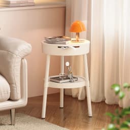 Sofa Side Coffee Shop Creative Cream Style Coffee Table Movable Living Room Bedside Table with Storage Tea Table Decoration
