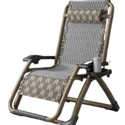 Relaxing Folding Adjustable Backrest Recliner - Patio Nap Furniture Elderly Cooling Rattan Design Outdoor Senior Rest Chair
