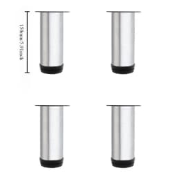 4pcs Stainless Steel Furniture Legs Metal Adjustable Round Metal Furniture Replacement Corner Feets Duty Table Leg Extenders