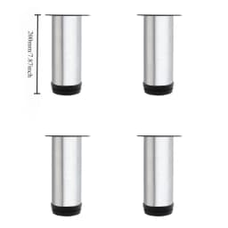 4pcs Stainless Steel Furniture Legs Metal Adjustable Round Metal Furniture Replacement Corner Feets Duty Table Leg Extenders