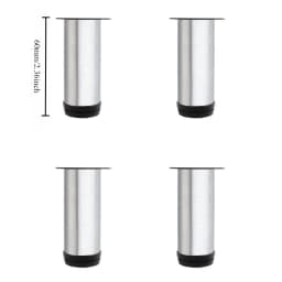 4pcs Stainless Steel Furniture Legs Metal Adjustable Round Metal Furniture Replacement Corner Feets Duty Table Leg Extenders