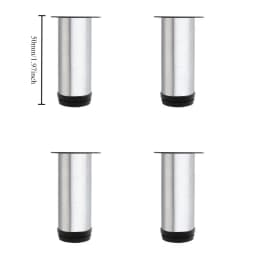 4pcs Stainless Steel Furniture Legs Metal Adjustable Round Metal Furniture Replacement Corner Feets Duty Table Leg Extenders