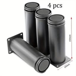 4pcs Stainless Steel Furniture Legs Metal Adjustable Round Metal Furniture Replacement Corner Feets Duty Table Leg Extenders