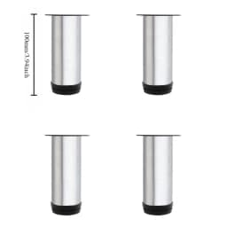4pcs Stainless Steel Furniture Legs Metal Adjustable Round Metal Furniture Replacement Corner Feets Duty Table Leg Extenders