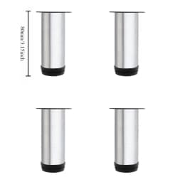 4pcs Stainless Steel Furniture Legs Metal Adjustable Round Metal Furniture Replacement Corner Feets Duty Table Leg Extenders