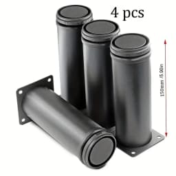 4pcs Stainless Steel Furniture Legs Metal Adjustable Round Metal Furniture Replacement Corner Feets Duty Table Leg Extenders