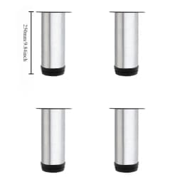 4pcs Stainless Steel Furniture Legs Metal Adjustable Round Metal Furniture Replacement Corner Feets Duty Table Leg Extenders