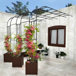 Half Arch Rack for Climbing Plants Outdoor Garden Support for Clematis or Roses Durable Grape Vine Holder Vegetable Grow System