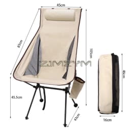 Portable Folding Camping Chair with Headrest Lightweight Tourist Chairs Aluminum Alloy Fishing Chair Outdoor Furniture