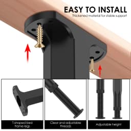 4PCS Bed Beam Support Foot Adjustable 7.8-15inch Furniture Heightening Bracket Frame Center Slats Support Leg