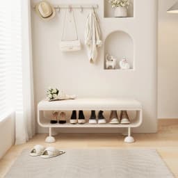 Iron Entryway Shoe Bench with Storage Sturdy Shoe Rack Convertible Seat Shoe Organizer Creative Large Capacity Boot Shelf