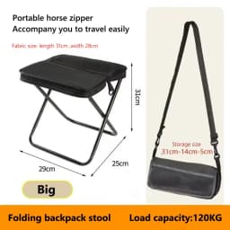 Folding Stool for Outdoor Leisure, Camping, and Hiking Fishing Trips, Convenient Shoulder Bag Style Portable Stool for Storage