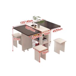 Folding Dining Table Set 4 Chairs Italian Nordic Luxury Dining Table Decorate Simple Mesas Y Sillas De Comedor Kitchen Furniture