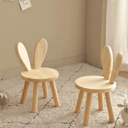 Solid Wood Stool Household Shoe-Changing Stool Children's Backrest Small Chair Wooden Stools Rabbit Ear Small Low Stool New