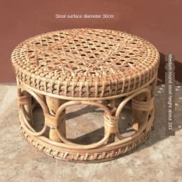 Rattan Low Stool Living Room Small Apartment Round chair Ottomans Designer Balcony garden Changing Stool plant holder shelf
