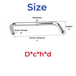 M4~M8 304 Stainless Steel Innerl Thread U-Shaped Double Curved Handle Modern Cabinet Door Handles Nordic Drawer Door Knobs Pulls