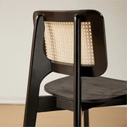 Ancient Rattan Dining Chair Home Dining Solid Wood Designer Advanced Black Wabi-Sabi Rattan Chair Hot New