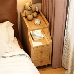 Solid Wood Bedside Table, Simple Modern Crevice Cabinet, Ultra-narrow Bedroom Household Cabinet