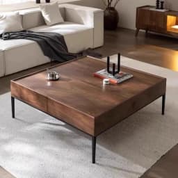 Modern Luxury Italian Coffee Table Living Room Walnut Color Design Living Room Side Table Drawer Storage Bedroom Furniture