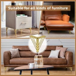 4 PCS Metal Furniture Legs, 15cm Height, Golden, Thickened Sofa Legs, TV Cabinet Legs, Coffee Table Replacement Legs