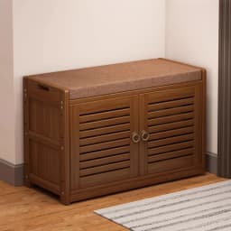 Solid Wood Shoe Cabinet Bench Entryway Storage Ottoman with Seat Multi-Functional Hallway Shoe Rack & Living Room Organizer