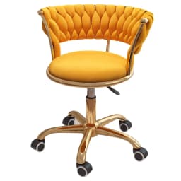 Velvet Accent Swivel Stool Adjustable Height Mobile Makeup Chair Gliding Vanity Stool for Nail Salon Nordic Style Office Chairs