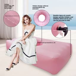 BBL Inflatable Mattress Postpartum Repair of Hip Hemorrhoids Pink Donut Open Air Bed