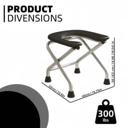 1 Stainless Steel Commode Chair or 1 Commode Chair Cushion (Only the Cushion, No Chair), Can Support 300 Pounds, Easy to Store and Clean, Suitable for the Elderly and Pregnant Women, Can Be Used as a Bath Stool
