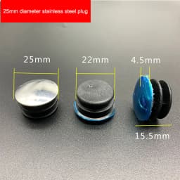 Round Stainless Steel Pipe Caps 20mm 22mm 25mm Protection Gasket Dust Seal End Cover Caps For Pipe Bolt Furniture