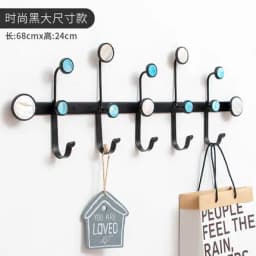 HQ IA01 Geometric Iron Art Wall Decoration Coat Key Hanger Hook Black Steel Golden Tips for Bar Cafe Home Living Room