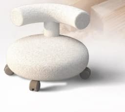 Small Household Pulley Low Stool with Wheels, Children's Chair, Backrest, Round, Living Room Bench, Shoe Stool