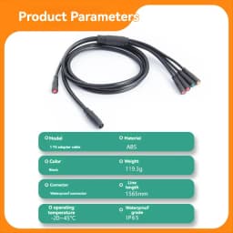 BAAU Electric Bicycle Cable 1TO5 Waterproof Cable Leads Wires for KT Controller Motor Throttle Brake Display