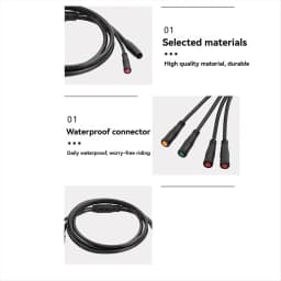 BAAU Electric Bicycle Cable 1TO5 Waterproof Cable Leads Wires for KT Controller Motor Throttle Brake Display